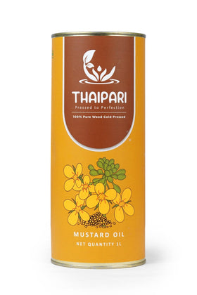 Mustard oil can front