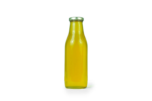 Groundnut oil in glass bottle for representation purpose only