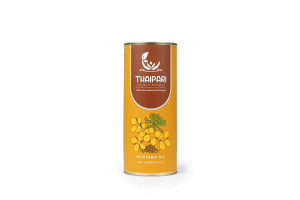 Mustard oil can front