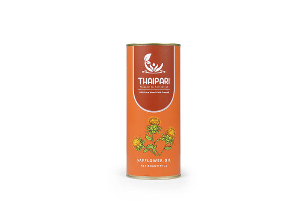 Safflower oil can front
