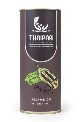 Sesame oil can front